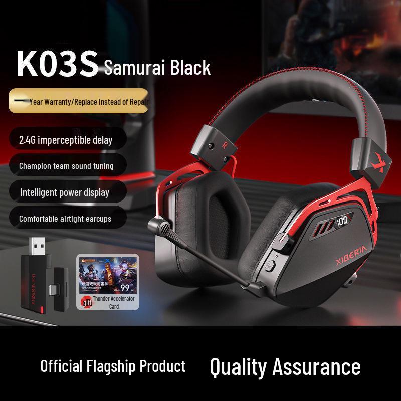 2025 K03S Wireless Over-Ear Gaming Headset - Comfortable, Bluetooth 2.4G, Esports-Optimized with Sound Positioning