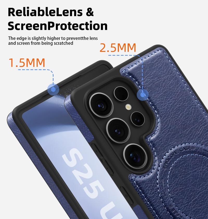 Official Leather Stand Holder Magnetic Case Samsung Galaxy S25 S24 S23 S22 Ultra Plus S24FE for Magsafe Wireless Charging Cover