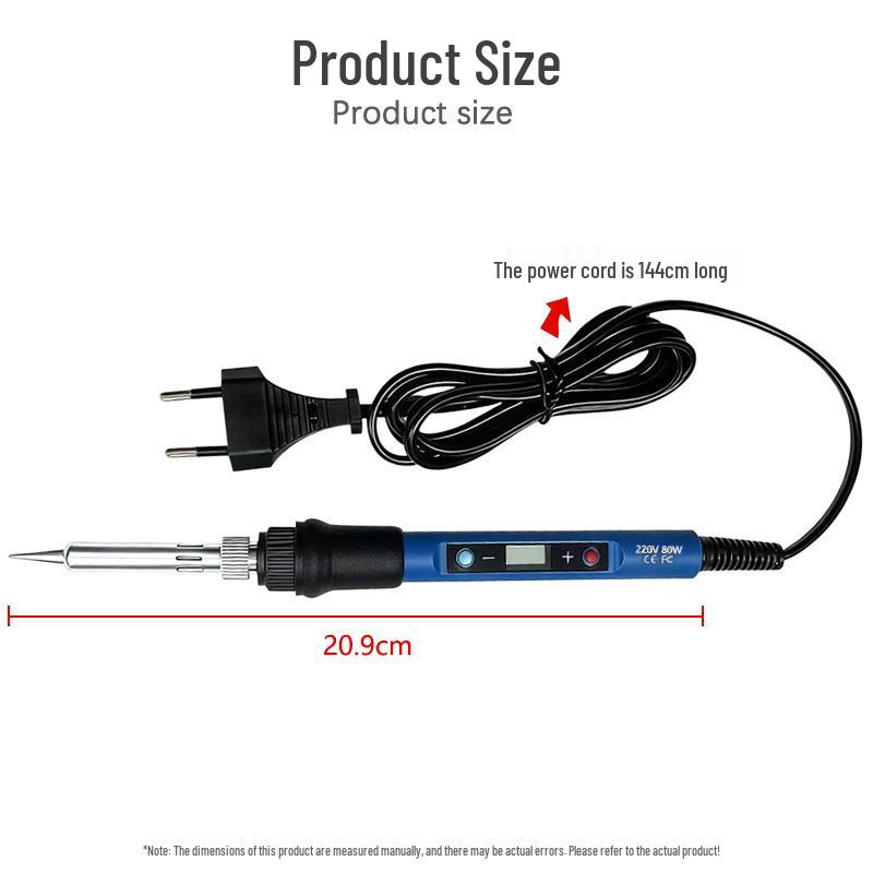 

80W High-Power Electric Soldering Iron Kit with Digital Display, European Standard 220V, for Household and Repair Use