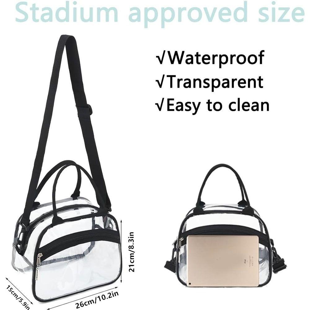 Zipper Transparent Crossbody Bag Waterproof with Adjustable Strap Hand-held Wash Bag PVC Large Capacity Clear Shoulder Bag Women