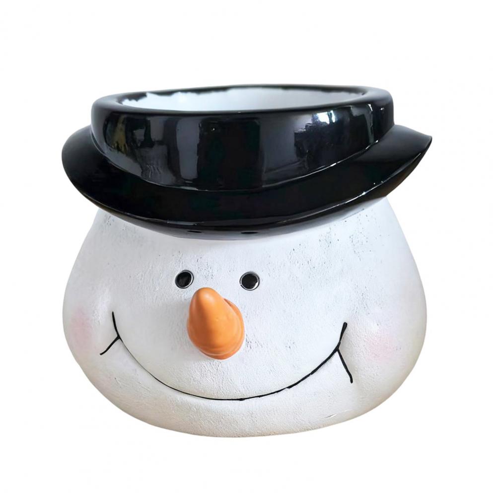 Świąteczny Bałwan Doniczka Głowa Świętego Mikołaja Żywica Sukulenty Zioła Doniczka Dekoracja Dom Balkon Ogród