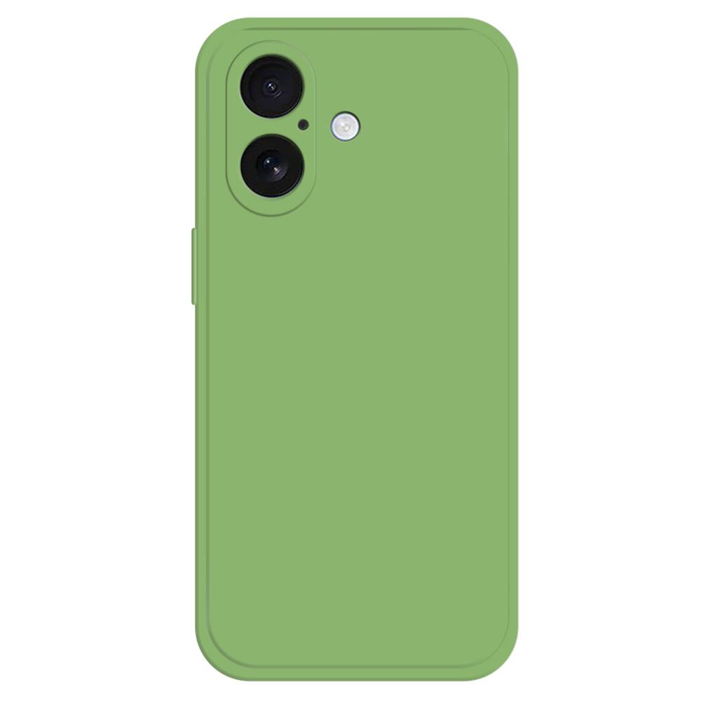 

For iPhone 16 TPU Case Straight Edge Protection Phone Cover Matcha Green