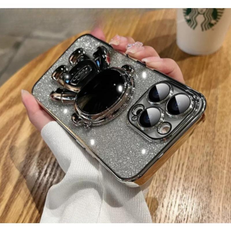 

Подходит для iPhone16Promax Чехол для телефона с блестками и космонавтом Apple 15 Полностью закрывающий Электропокрытый силикон 14 Продвинутое ощущение iPhoneSE 2022