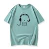 Headphones Men's Fashion Short-sleeved T-shirt Pure Cotton Tee S-6XL