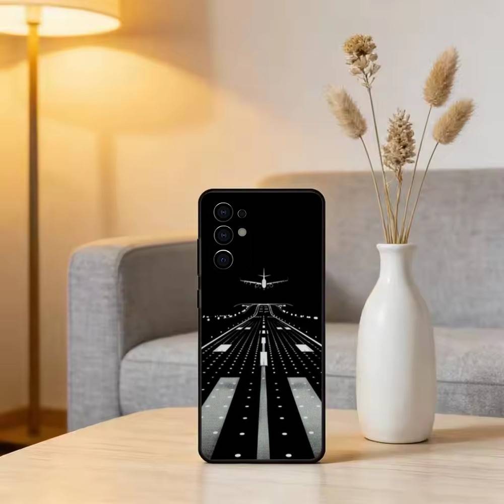 A-airplane Phone Case Black Silicone Soft For Samsung S25,S24,S21,S22,S23,S30,Ultra,S20,Plus,Fe,Lite