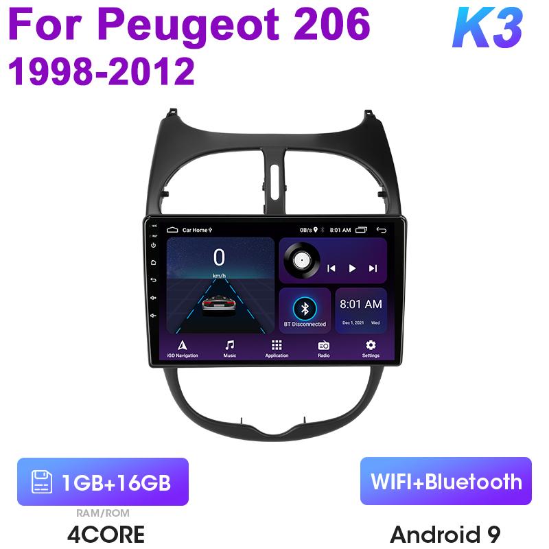 

2 Din Android 12 Car Radio For Peugeot 206 206CC SW 1998 - 2012 Multimedia Video Player GPS 4G Carplay Auto Stereo DVD Head Unit