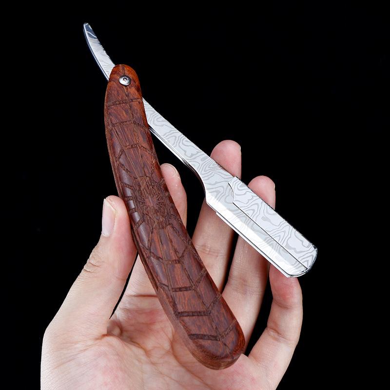 Men Straight Razors Barber Edge Blades Hair Shaving Tools Safety Professional Stainless Steel Folding Knife Hair Removal Kit