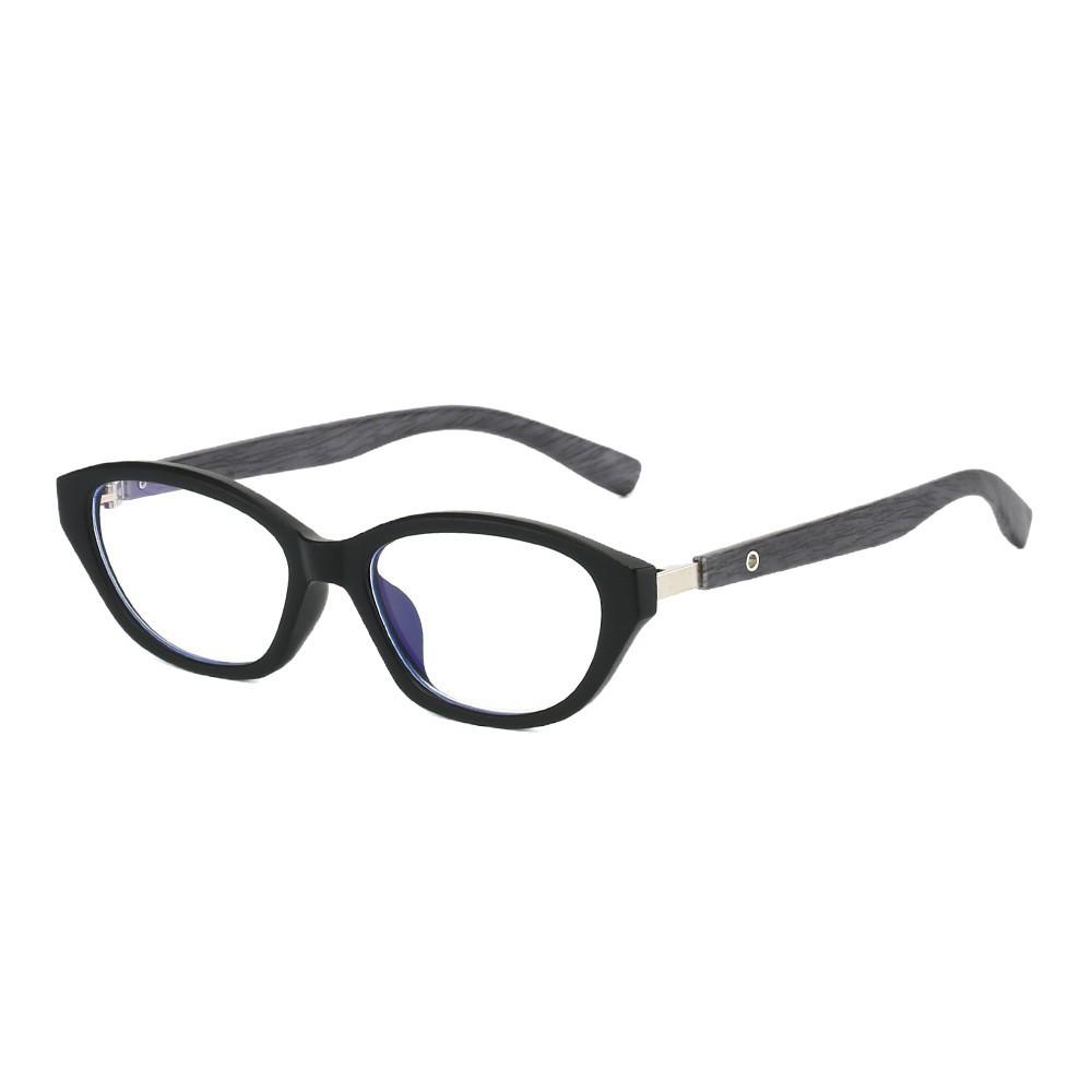 Fashionable And Personalized Cat Eye Photochromic Women'S Reading Glasses Retro Neutral Wood Grain Leg Anti Blue Light Glasses