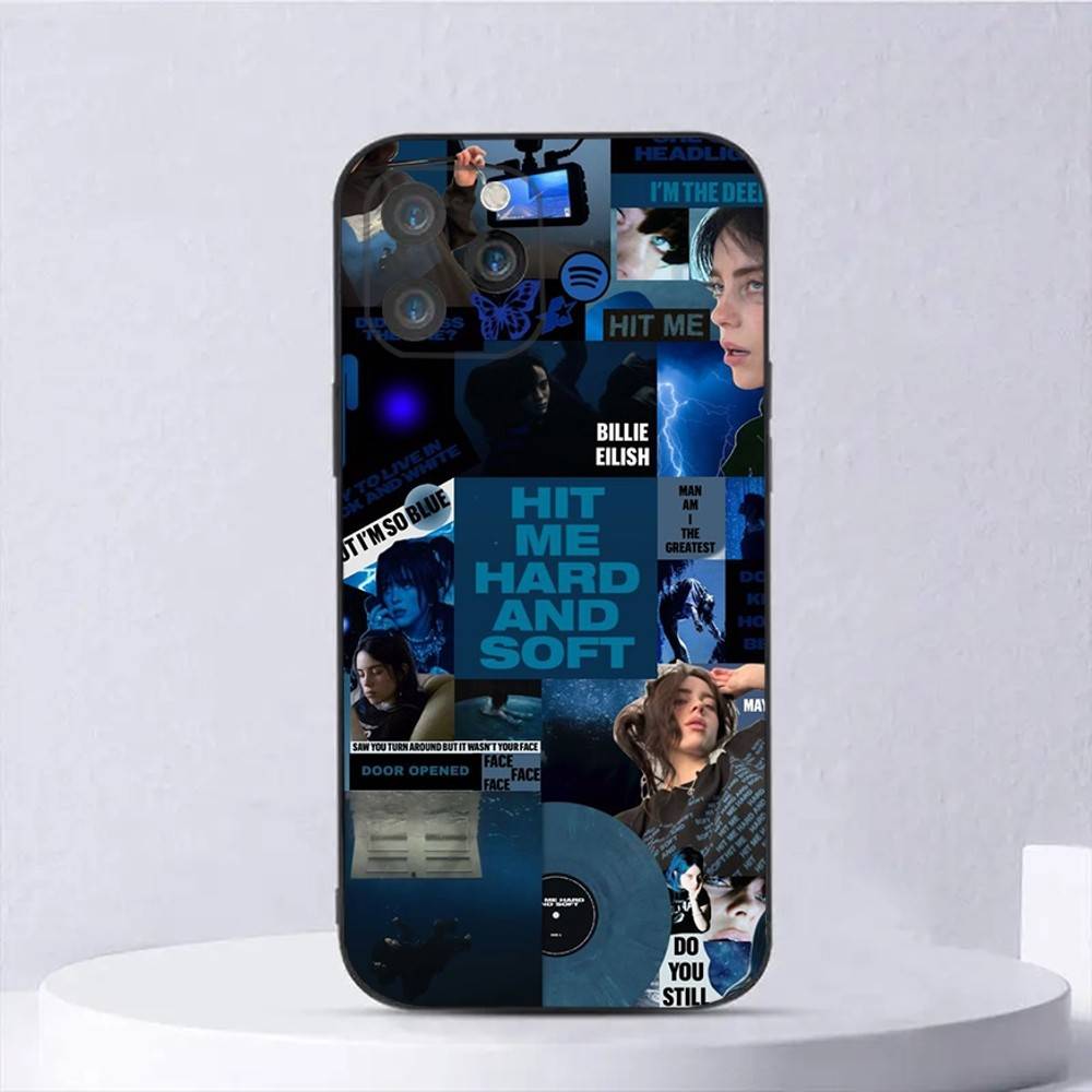 

H-Hit Me H-Hard and S-Soft Phone Case For iPhone 16,15,14,13,12,11,Plus,Pro Max,XS,X,E,SE,Mini Soft Silicone Black Cover iPhone15pro