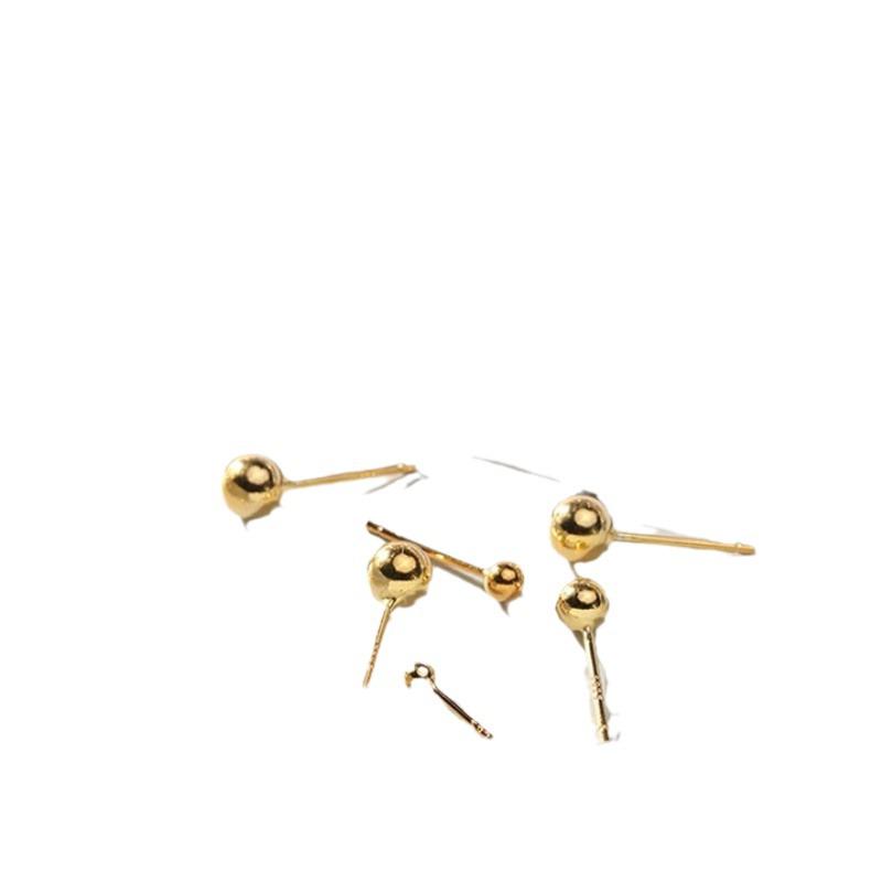 Beixi S925 Sterling Silver Light Bead Stud Earrings - Simple, Fashionable, Unisex Round Accessories