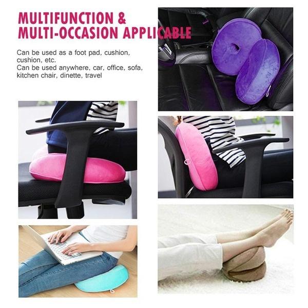 New Dual Comfort Orthopedic Cushion Pelvis Pillow Lift Hips Up Seat Cushion Multifunction Plush Cushion Latex Granules Memory Foam Folding Pad