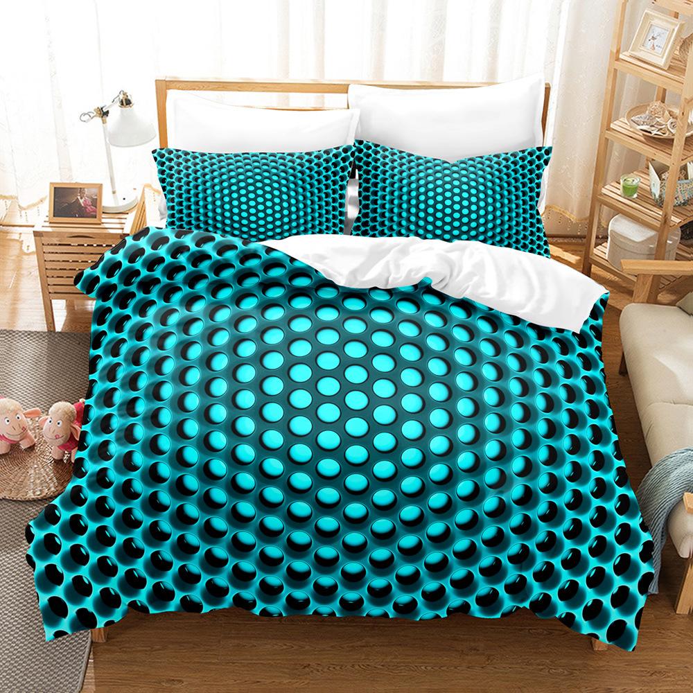 3D Digital Printing Three-Piece Bedding Hole Quilt Cover