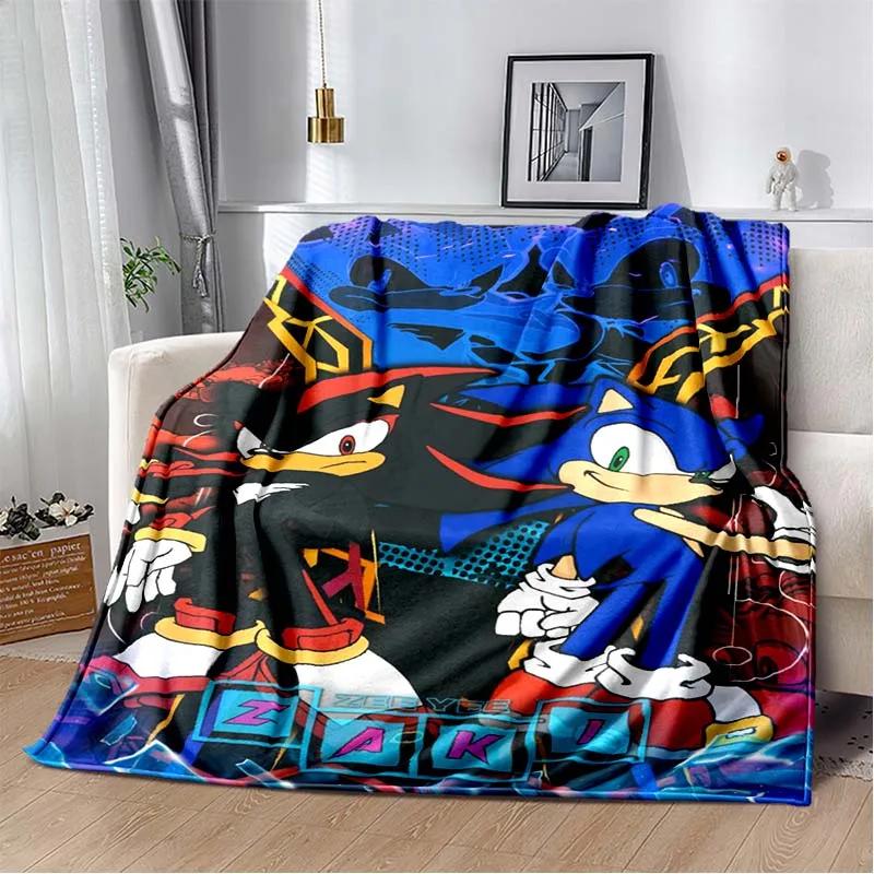 2026 New S-Sonic H-Hedgehog Flannel Blanket for Winter Warmth, Soft Sofa Cover, Bedding, Draped Blanket, Boys and Girls Gifts