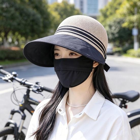 Summer Hat Large Head Circumference Breathable Mesh Sun Protection Hat with Extended Brim Mesh Top Outdoor Travel Sunshade Hat