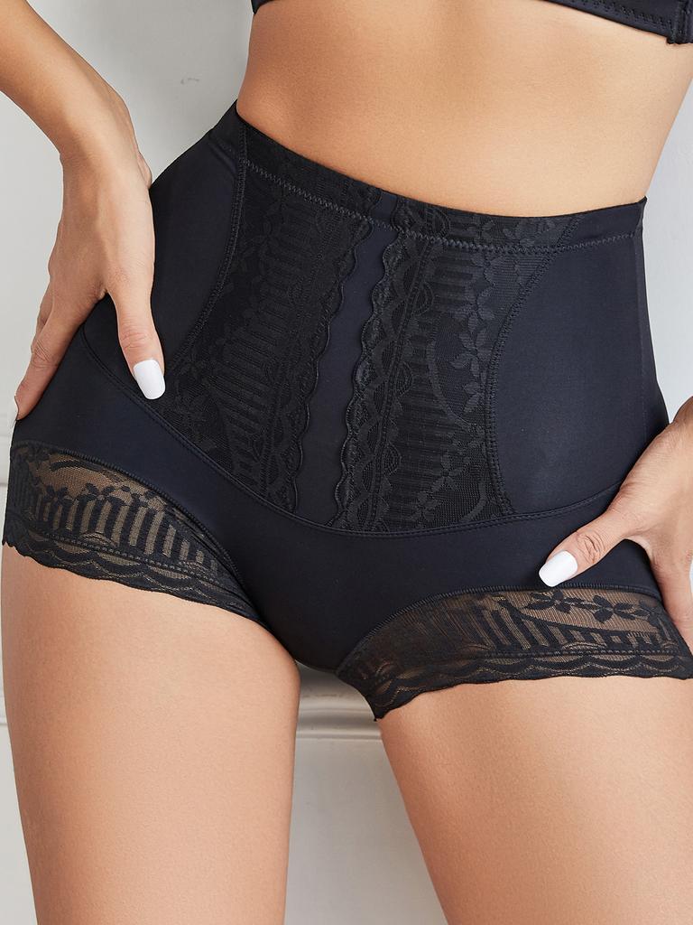 Flarixa Lace High Waist Tummy Control Boyshorts Boxer Briefs for Women Soft Shorts Panties Shapewear Underwear