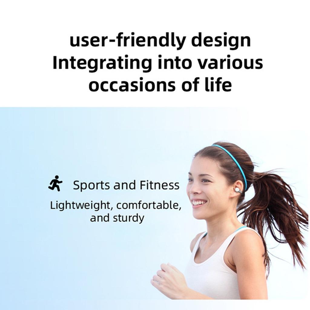 Bluetooth Headset Single-ear Clip-on-ear Non-in-ear Hanging Ear Black Technology Concept Conduction Outward-facing Headset
