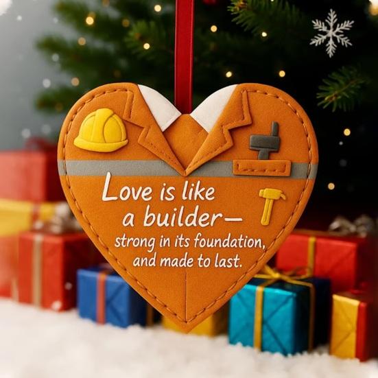 Occupational Love Heart Ornaments Heart Ornament to Honor Chef/Teacher/Builder/Firefighter for Christmas Tree Decor
