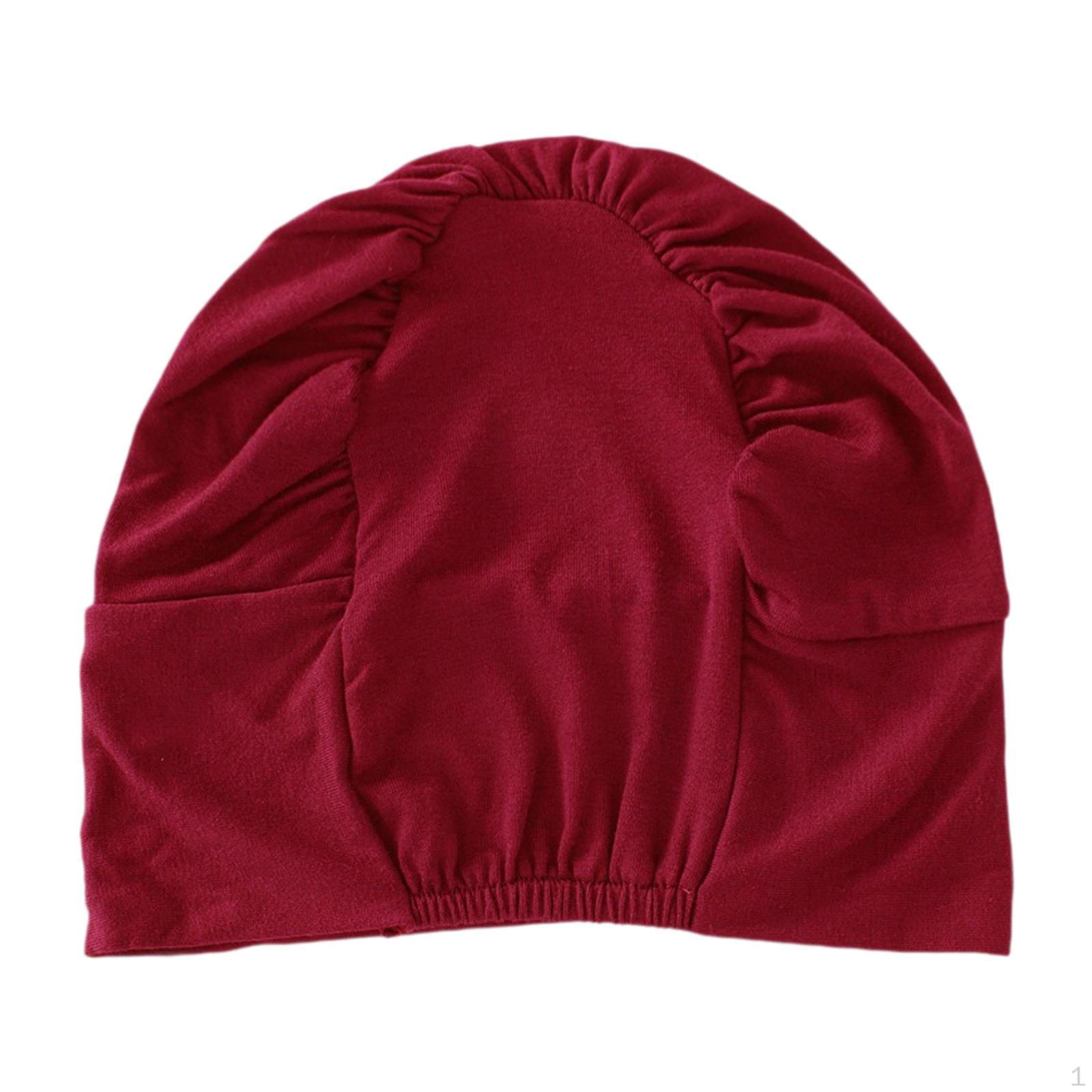 

Мусульманская индийская тюрбанная шапка эластичная повязка на голову удобная шапочка для сна Red