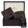 Luke Vintage Braun Leder Geldbörse & Brauner Lässiger Ledergürtel Kombiniertes Geschenkset für Herren