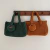 Fashion Solid Color Handwoven Bag Elegant Handmade Crochet Handbag Large Capacity Vintage Woven Bag Women Use