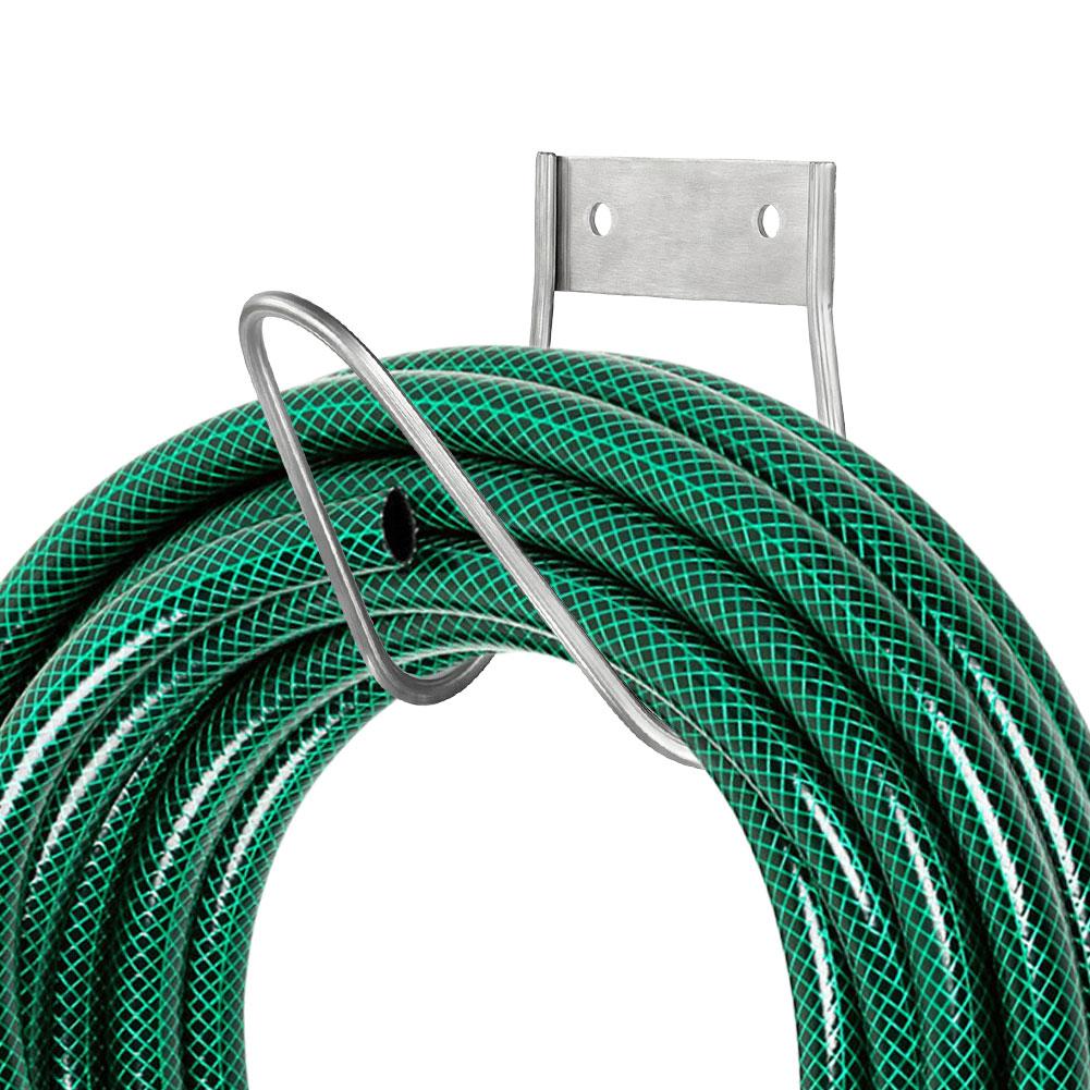 Vattenhosslangshängare i rostfritt stål Väggmonterad Trädgårdsslangkrok Vattenhosslanghållare för Trädgård Garage eller Gårdsförvaring