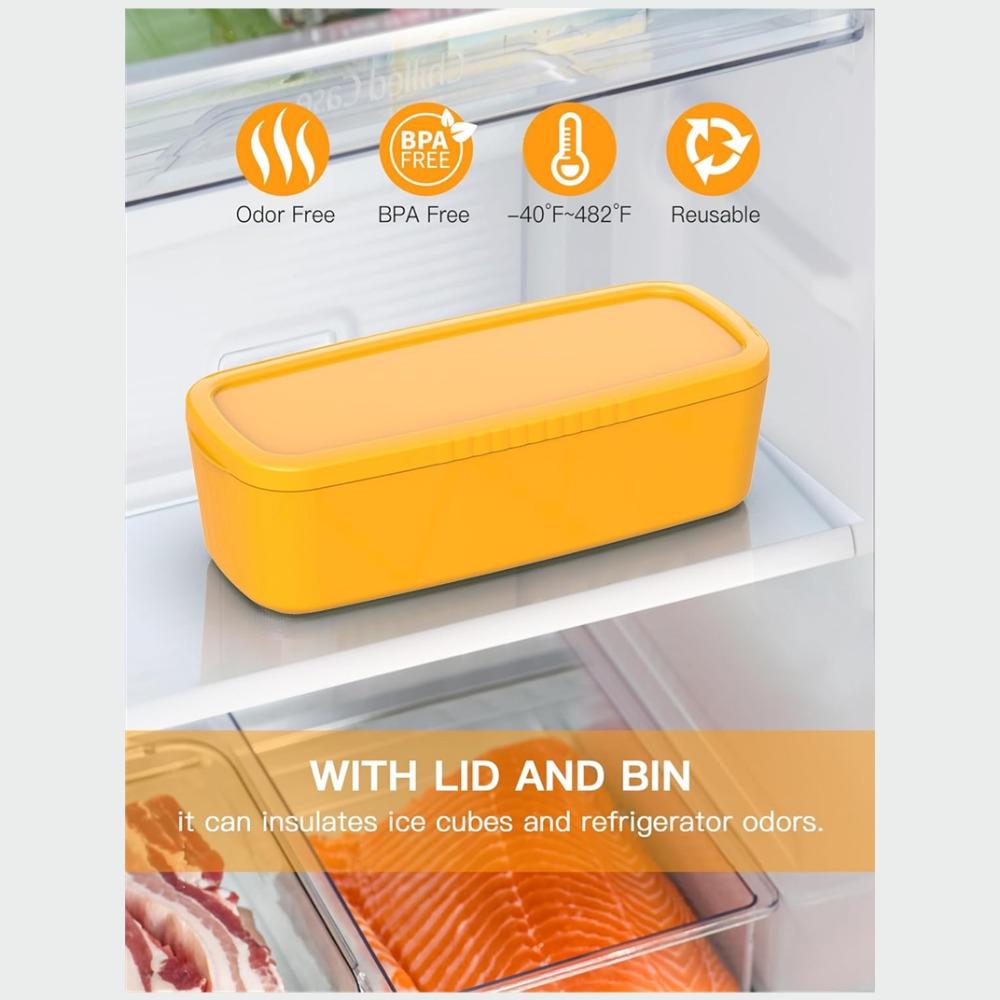 Ice Cube Tray for Tumbler, Silicone Hollow Cylinder Ice Mold with Lid and Bin for Ice Drink, Juice, Whiskey, Cocktail, Compatible with 40Oz Tumbler