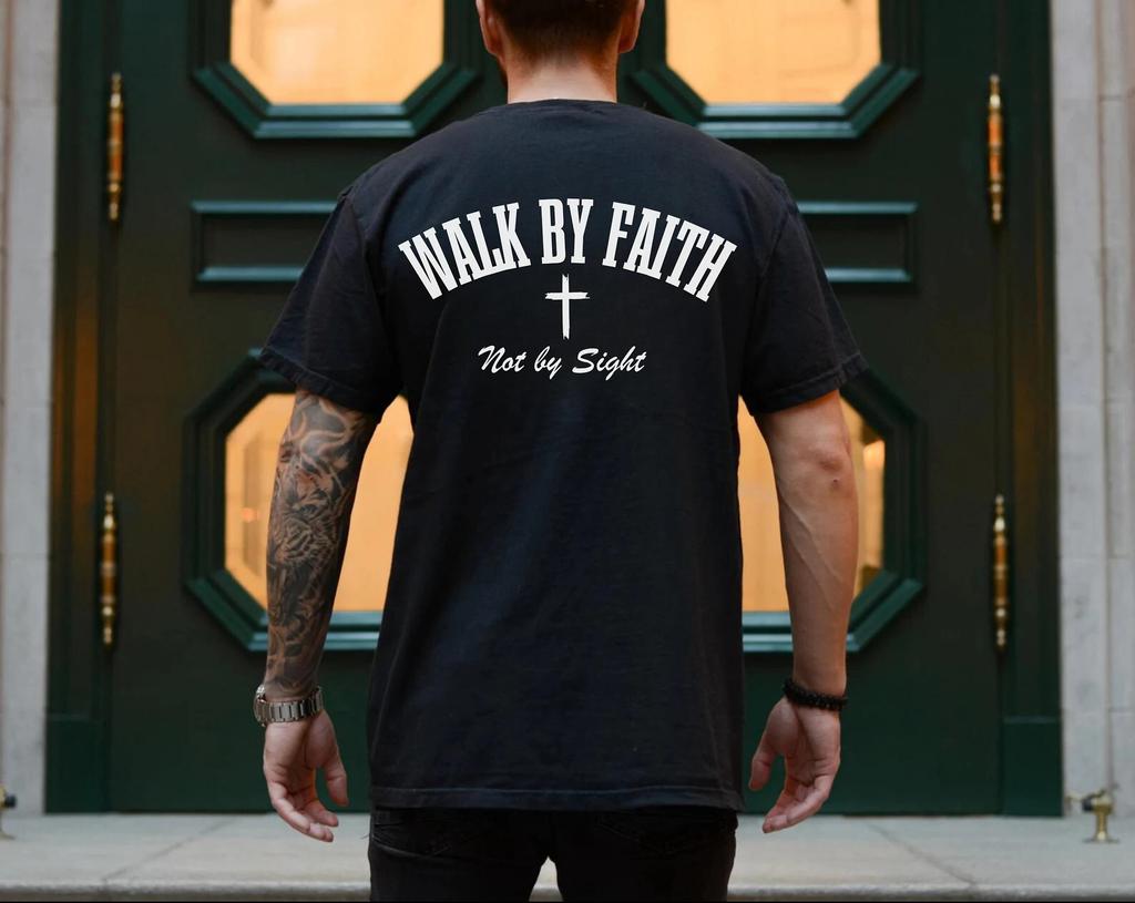 Mens Cotton Tshirt Mens Christian Graphics print Oneck shortsleeved tee Men casual Tshirts fashion Oversized streetwear