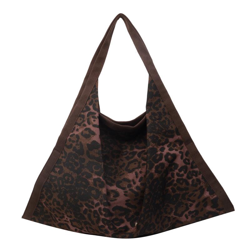 

Пригородная сумка с леопардовым принтом Портативная сумка через плечо большой емкости Сумка-тоут через плечо кофейный