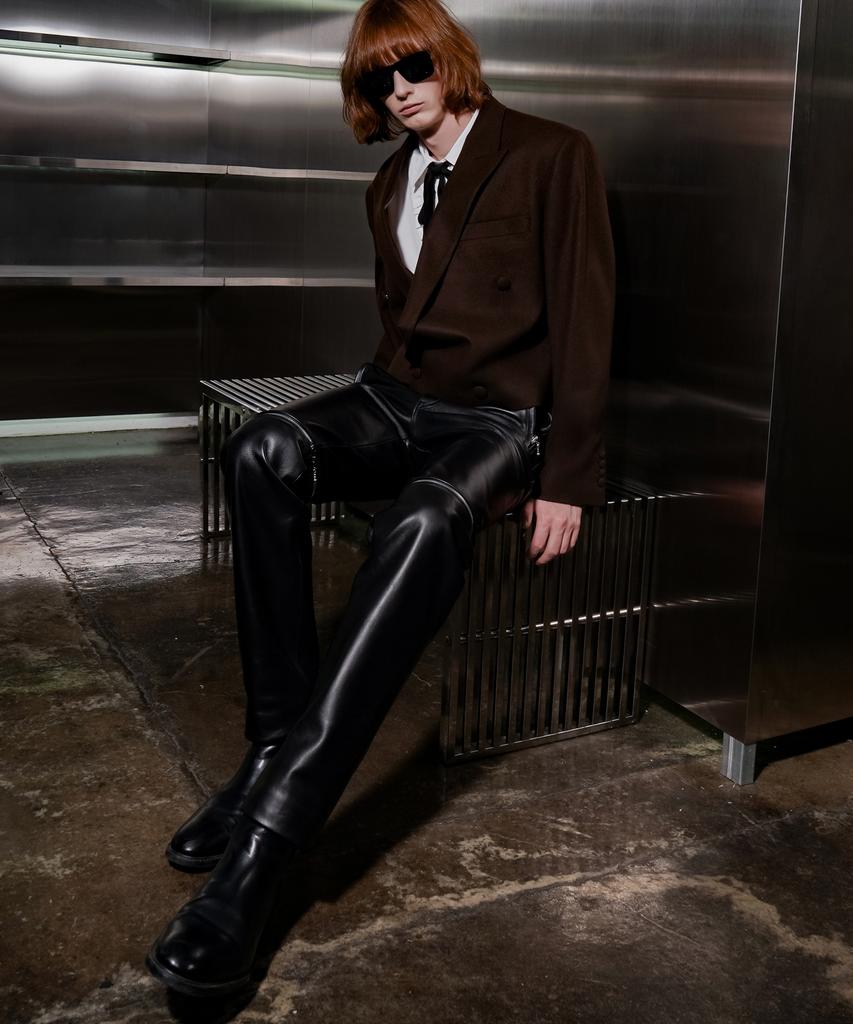UNTAGE Leather Zipper Slim Trousers (Unisex)_Uth-Fp31