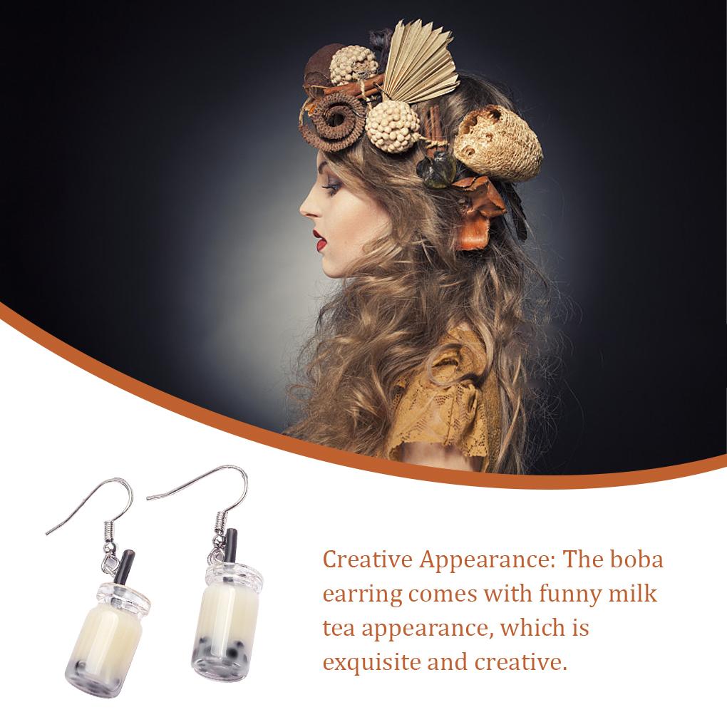 1 Pair Accessory Hanging Gifts Dangle Ear Pendants Milk Fashion Favors Party Funny Girl Tea Earrings Drops Food for Women