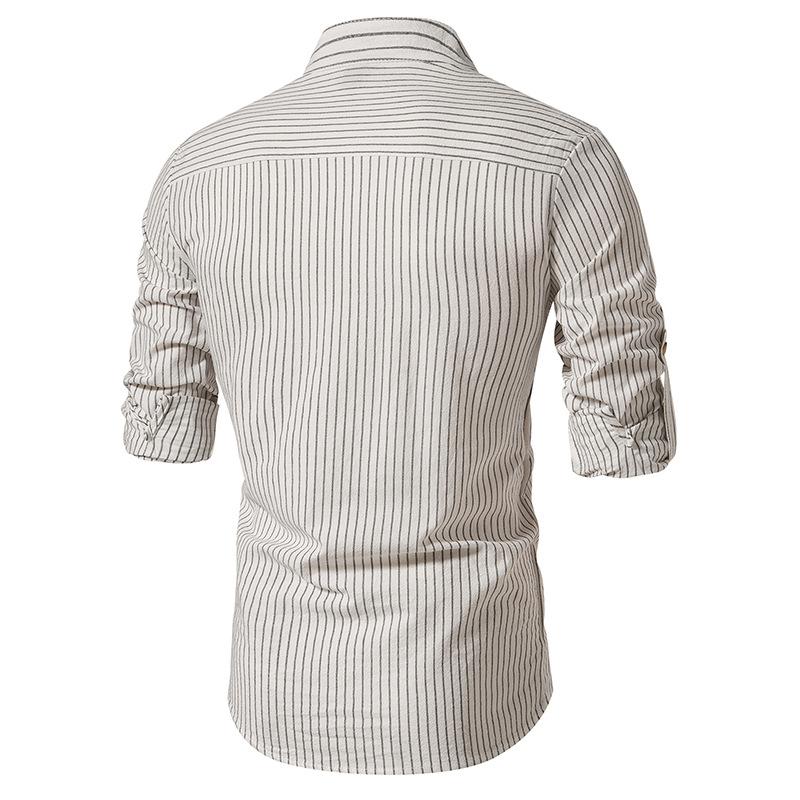 New Spring Men's Fashion Printed Long Sleeve Shirt Casual Versatile Daily Wear Top