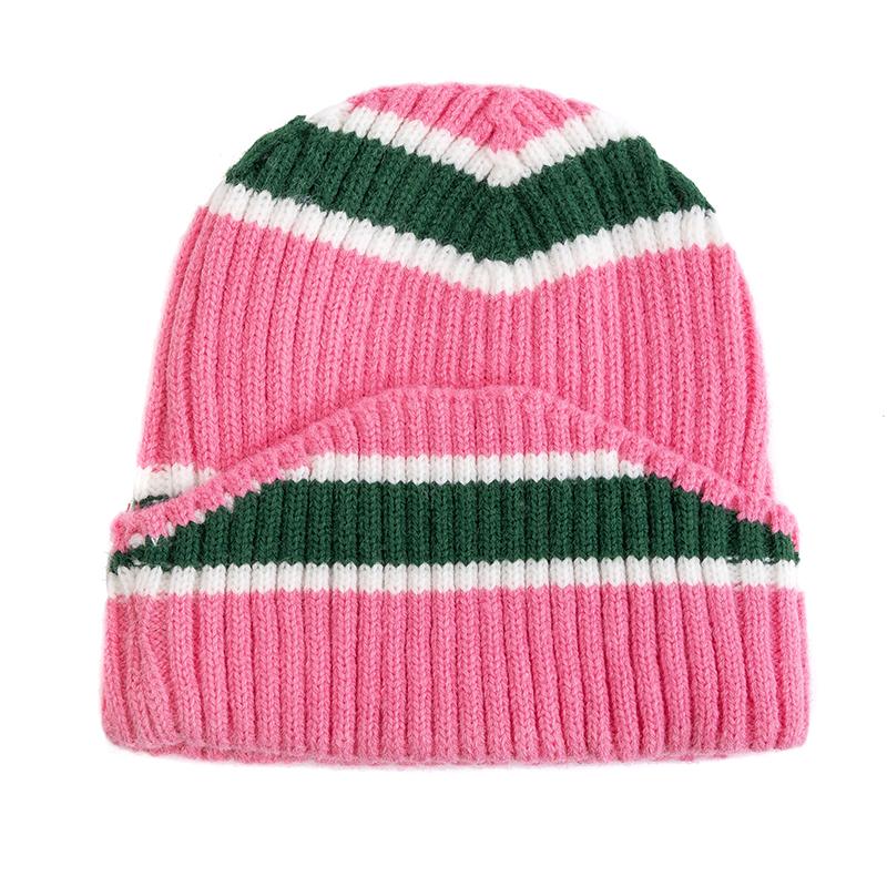 Unisex Kpop Style Winter Hats,Fashionable Beanie Hats For Young People, Couple Street Hats, Elegant Striped Design Knitted Hats