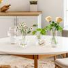 4pcs Nordic Transparent Glass Vases Retro Striped Vase Hydroponic Plants Flower Creative Vase Home Room Dinner Table Decor