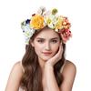 New simulation fabric orchid head buckle bridal wedding rose headband light luxury double row fake flower headgear
