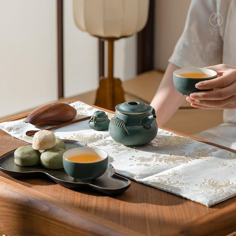 

Edenus Zuowang Zen Tea Green Glaze Ceramic Gongfu Tea Set Gift Box