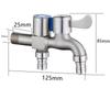 Stainless Steel Faucet Double Outlet Dual Control Water Tap One In Two Out Faucet 1/2" Bidet Faucets Bathroom Accessories