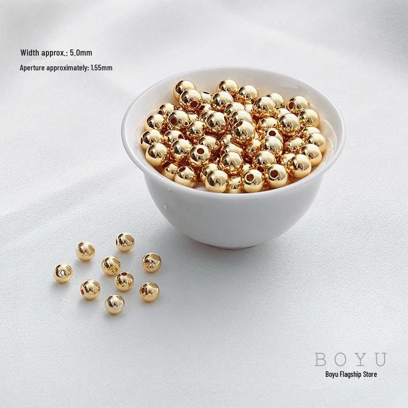 Copper-Plated 18k Gold Beads: DIY Bracelet, Spacer, and Matching Beads for Handmade Jewelry.