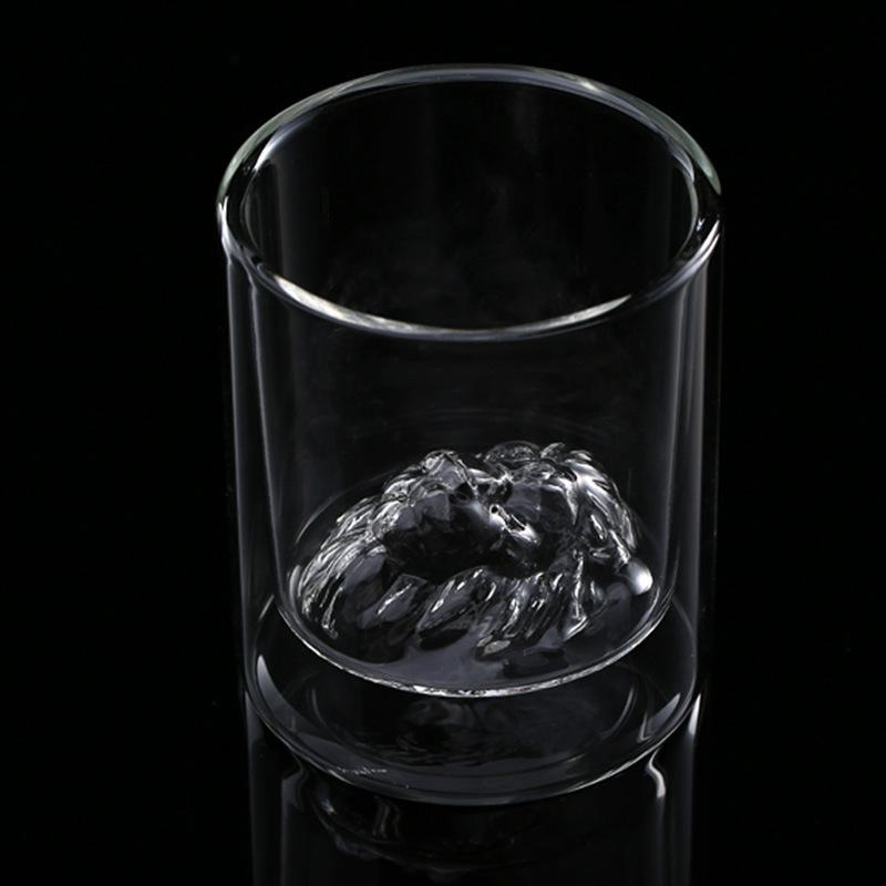 Mighty Male Lion Head Double Walled Whiskey Glass Creative Cocktail Cup Bar Wine Glasses Tumbler Drinkware Beer Mugs Barware