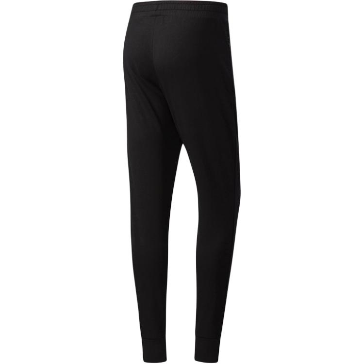 Adidas Originals Logo Embroidered Comfortable Cuffed Casual Knitted Sports Pants Men Bottoms Black CF5262