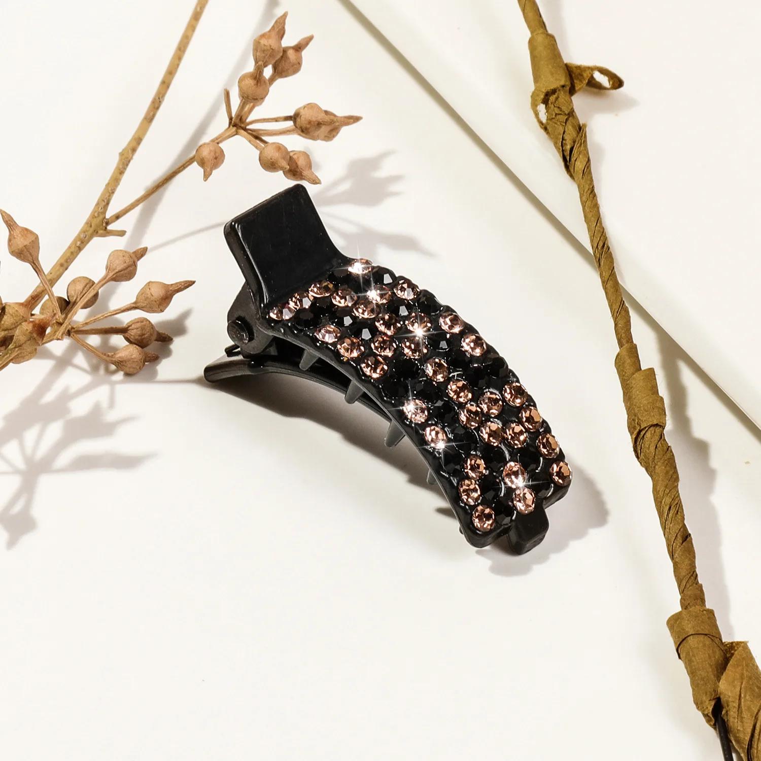 

2 шт. Стразы Маленькие Заколки-Клипсы Утиный Клюв Блестящие Маленькие Заколки-Клешни для Волос Аксессуары для Женщин Заколка для Волос Хвост Головной Убор 2pcs