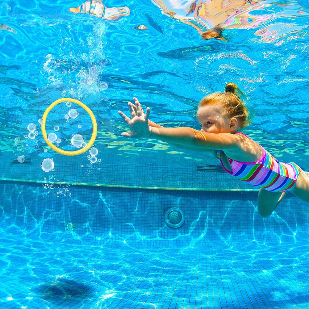4Pcs Underwater Swimming Rings Underwater Sport Rings Throwing Dive Water Toy for Kid Children Swimming Diving