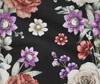 oneOone Cotton Flex Black Fabric Leaves|Lotus & Rose Floral Quilting Supplies Print Sewing Fabric By The Yard 40 Inch