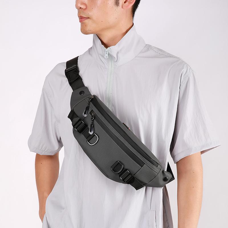 Men's Large Capacity Chest Bag Mobile Phone Bag Waist Bag Crossbody Bag