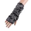 Unisex Half-finger Black Punk Style Women Fingerless Gloves Hole Mitten Broken Slit Punk Gloves