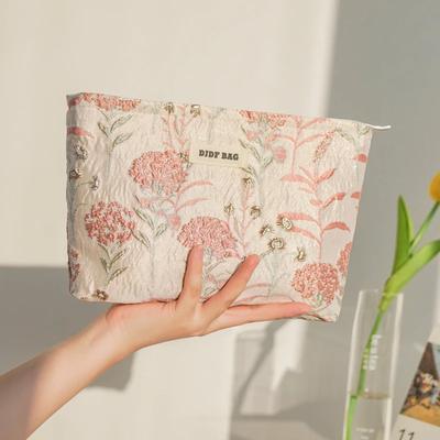 Aesthetic Flower Women Cosmetic Bag Large Capacity Makeup Storage Bag Travel Portable Organizer Zipper Wash Bag