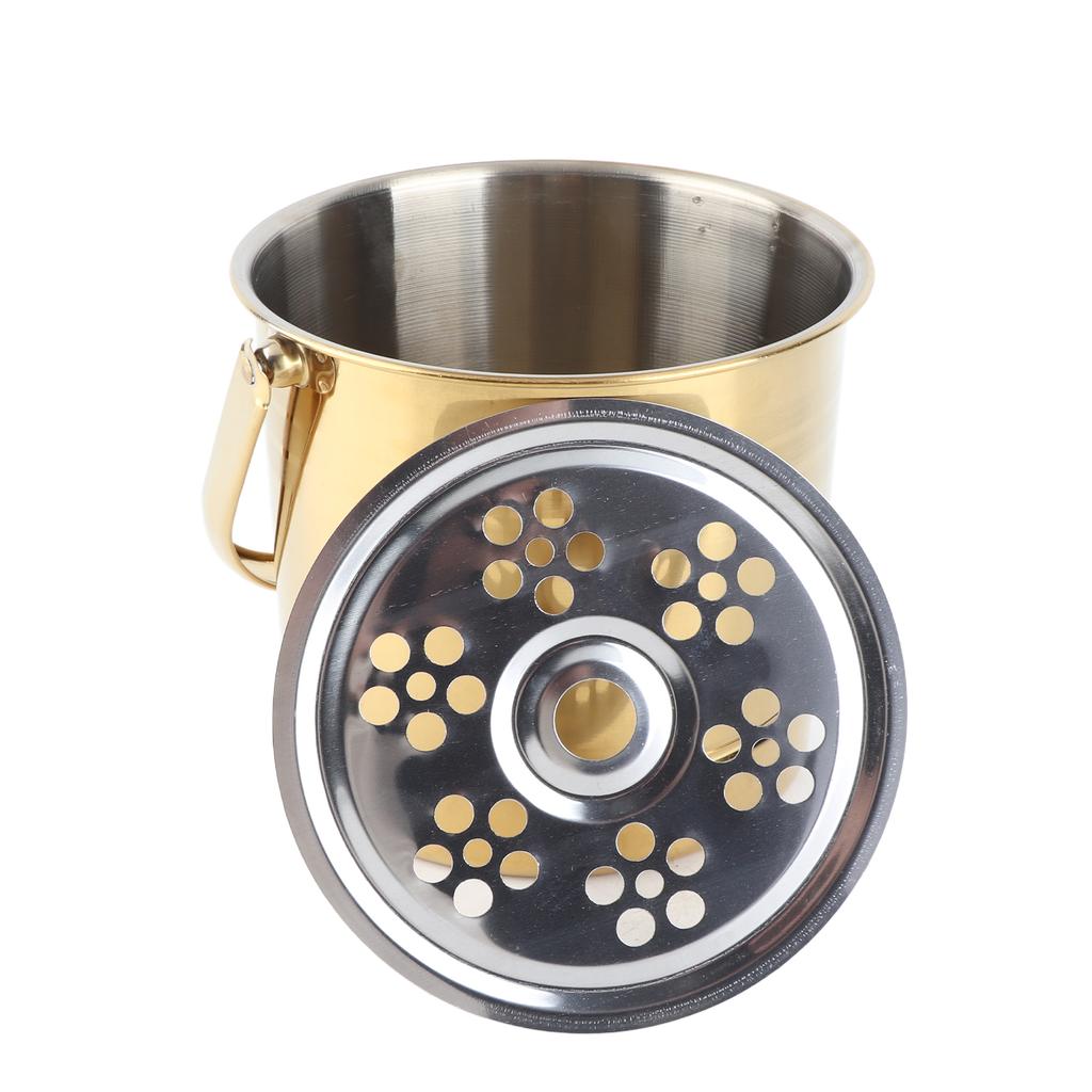 Ice Bucket Professional Thickened Stainless Steel Ice Bucket with Filter Plate for Cocktail Bar