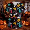 Women's Halloween Print Scrub Top V-Neck with Pockets Comfortable Fit for Work and Costume