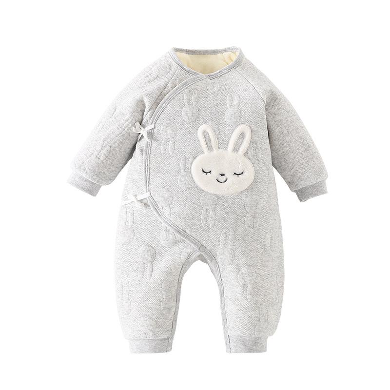 Thickened Winter Baby Bodysuit: Warm Padded Long Sleeve Romper for Newborns