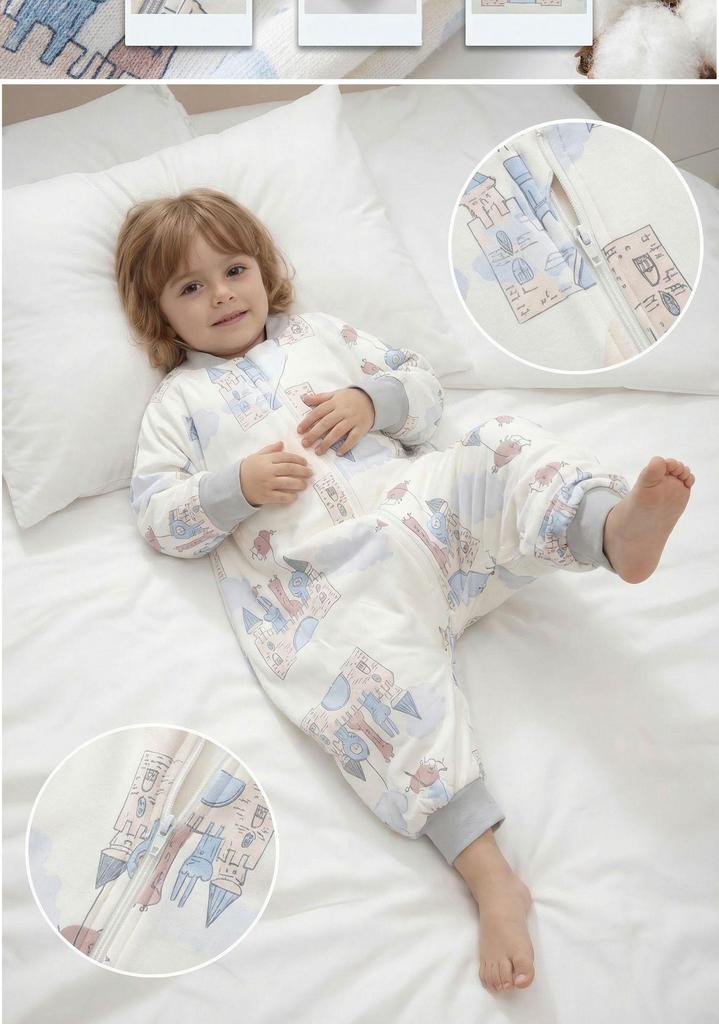 All-Season Toddler & Baby Split-Leg Cotton Sleeping Bag Pajamas