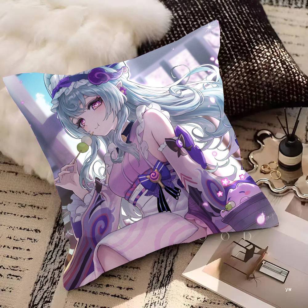 Yumeizuki Mizuki Game Genshin Impact Pillow Case Fashion Square Pillowcase Bedroom Sofa Room Ins Decoration Leisure